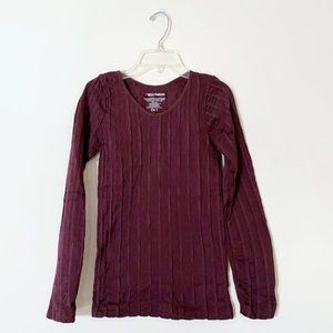 Burgundy soft blouse, Top with scrubbed material